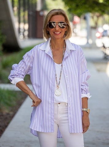 Los Angeles Lavender Drop-Shoulder Oversized Tee: Experience