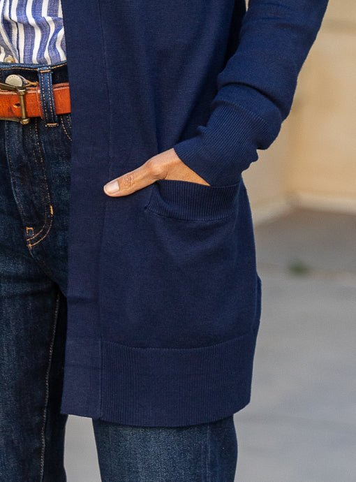 Navy Lightweight Open Front Cardigan Vest – Just Style LA