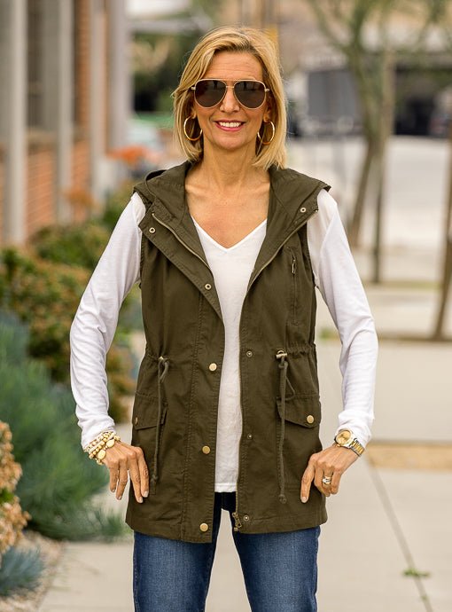 Olive Green Vest high quality