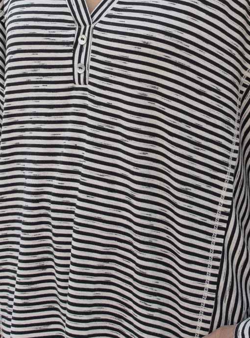 Taupe Black Stripe Oversized Top - Just Style LA