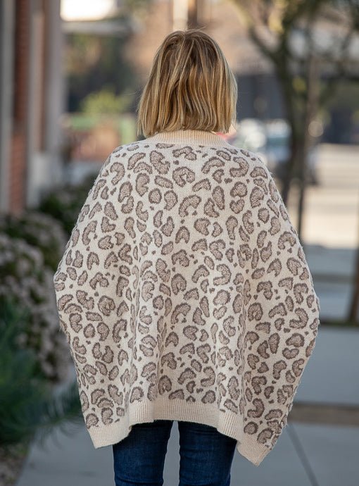 Taupe Cream Leopard Cape Cardigan – Just Style LA