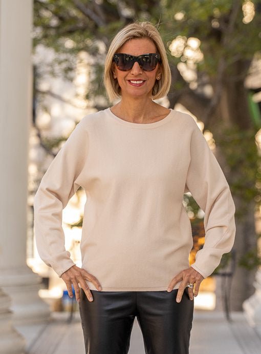 Vanilla Knit Dolman Sleeve Sweater Top - Just Style LA