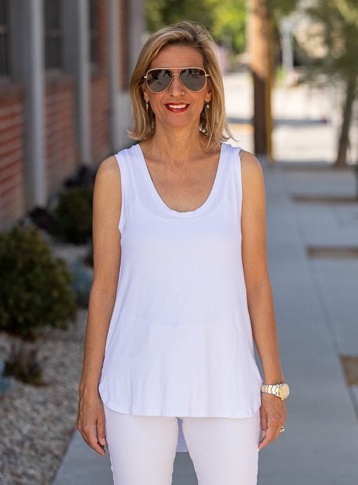White Bamboo Tank Top - Just Style LA